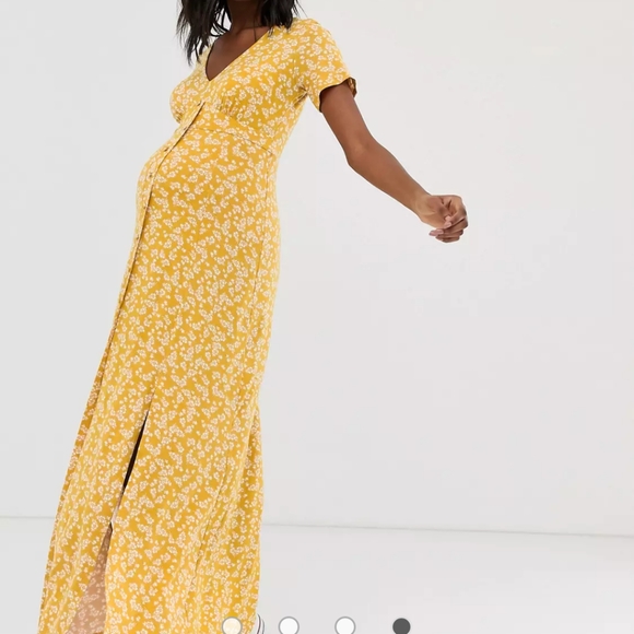 ASOS Dresses & Skirts - Asos Maxi Dress Floral Buttons Leg Slits V neck Bohemian
